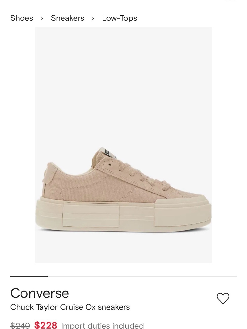 Converse Low-Top Sneakers in Beige
